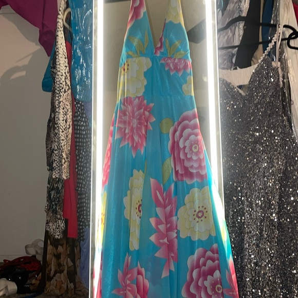 Sue Wong Floral Printed Chiffon Dress - Picture 1 of 1